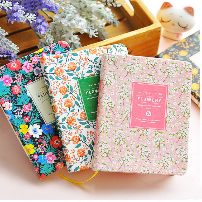 Leather Floral Weekly Planner Notebook