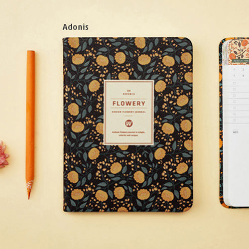 Leather Floral Weekly Planner Notebook