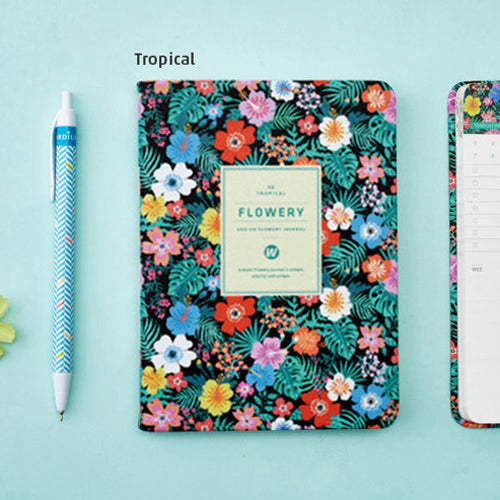 Leather Floral Weekly Planner Notebook